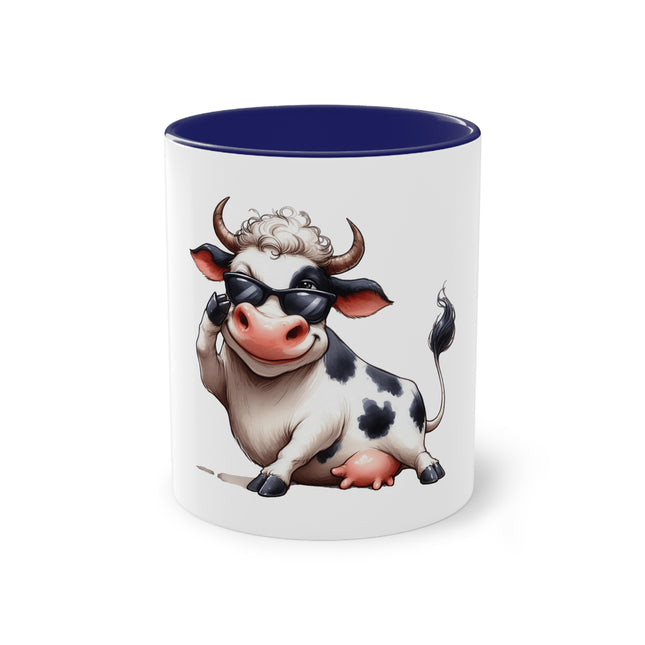 Harmony Two-Tone Coffee Mug: Sip in Style, Revel in Comfort - Cow